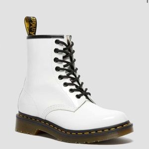 White 1460 Patent Leather Boots